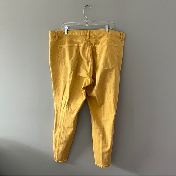 Ann Taylor LOFT Plus yellow skinny jeans raw hem size 18 - Picture 2 of 9